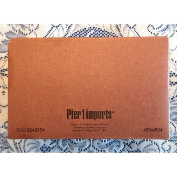 Set Of 4 Pier One 1 Imports Napkin Rings White Blue Butterflies Porcelain New - Picture 3 of 5